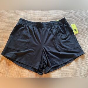 All in Motion Black Mid Rise Shorts, NWT